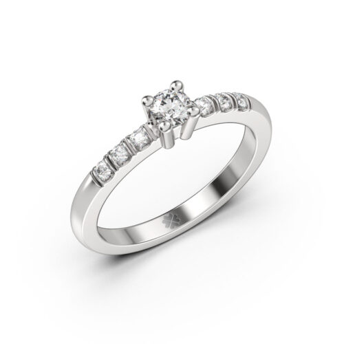 Anillo de Compromiso Solitario Aithra Oro Blanco 18kt Anillo de compromiso AITHRA en oro blanco 18k Fairmined o platino responsable 950 con diamante de 20 o 25 puntos originario de Canadá