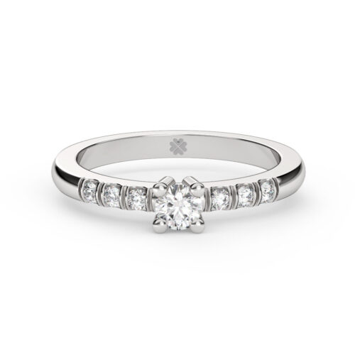 Anillo de Compromiso Solitario Aithra Oro Blanco 18kt Anillo de compromiso AITHRA en oro blanco 18k Fairmined o platino responsable 950 con diamante de 20 o 25 puntos originario de Canadá