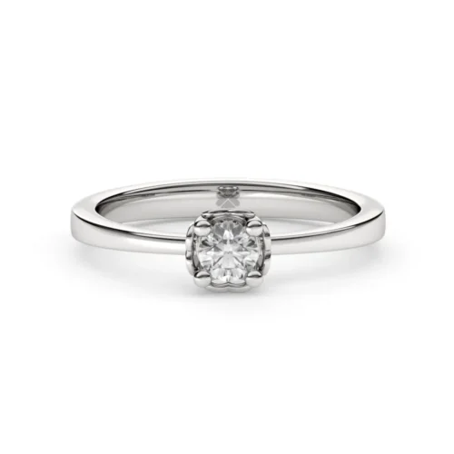 Anillo de Compromiso Solitario Aqua Oro Blanco 18kt