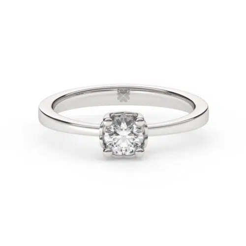 Anillo de compromiso AQUA en oro blanco 18k Fairmined o platino responsable 950 con diamante de 30, 50 o 100 puntos, origen laboratorio