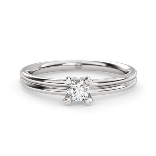 Anillo de Compromiso Solitario Ardentys Oro Blanco 18kt Anillo de compromiso ARDENTYS en oro blanco 18k Fairmined o platino responsable 950 con diamante de 20 o 30 puntos originario de Canadá