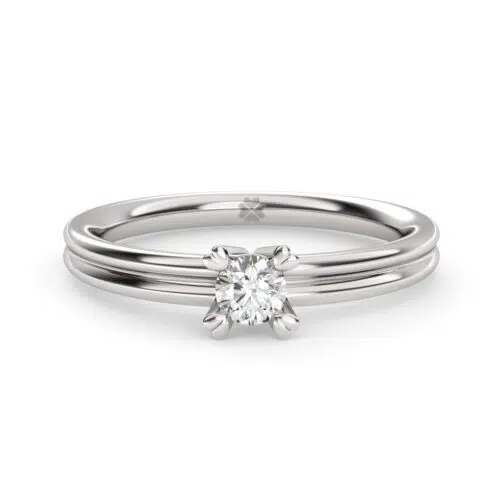 Anillo de compromiso ARDENTYS en oro blanco 18k Fairmined o platino responsable 950 con diamante de 20 o 30 puntos originario de Canadá