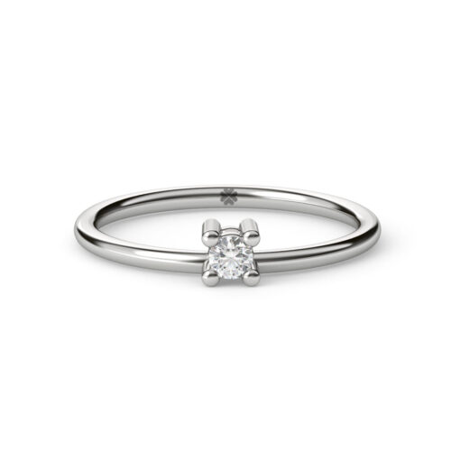 Anillo de Compromiso Solitario Aenean Oro Blanco 18kt
