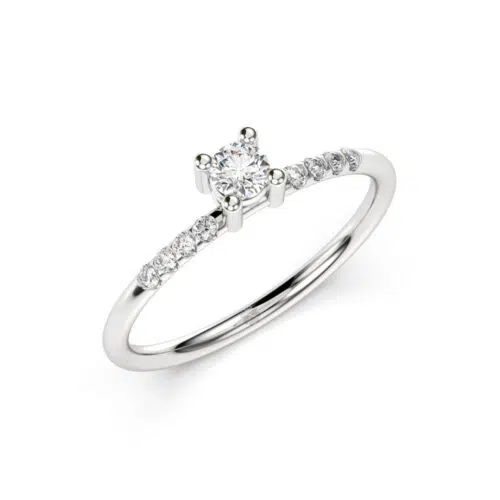 Anillo de Compromiso Solitario Aenean Lux Platino