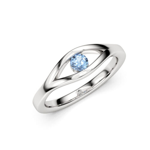 Anillo de Compromiso Solitario Aesta Blue Platino