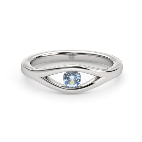 Anillo de Compromiso Solitario Aesta Blue Oro Blanco 18kt