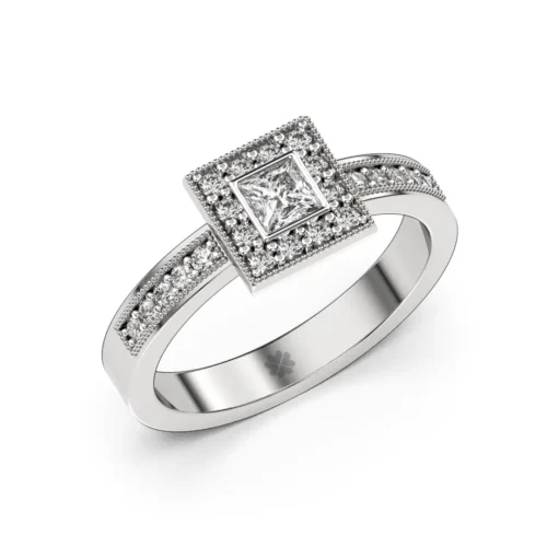 Anillo de Compromiso Halo Aevum Platino