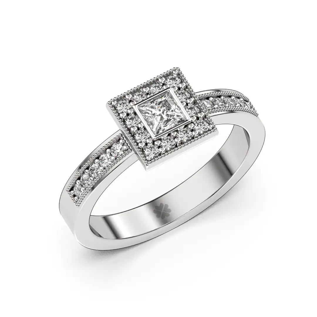 Anillo de Compromiso Halo Aevum Oro Blanco 18KT Anillo de Compromiso Halo Aevum Oro Blanco 18KT - Imagen 5