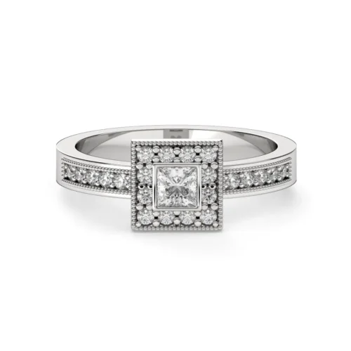 Anillo de Compromiso Halo Aevum Oro Blanco 18KT