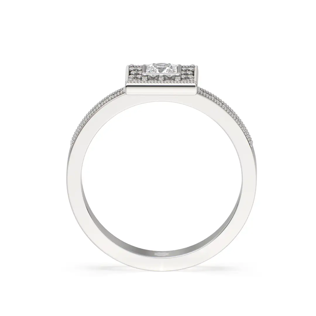 Anillo de Compromiso Halo Aevum Oro Blanco 18KT Anillo de Compromiso Halo Aevum Oro Blanco 18KT - Imagen 6