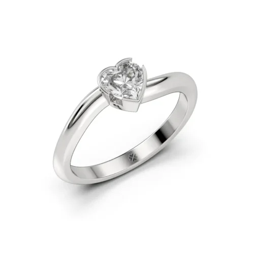 Anillo de Compromiso Solitario Amore Platino