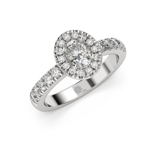 Anillo de compromiso ARIA en oro blanco 18k Fairmined o platino responsable 950 con diamante de 40 o 50 puntos originario de Canadá