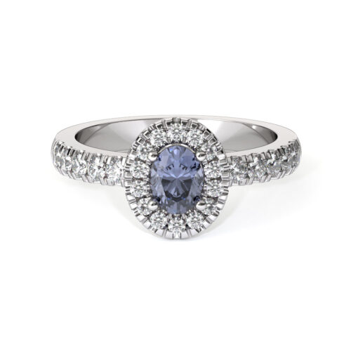 Anillo de Compromiso Halo Aria Blue Oro Blanco 18kt