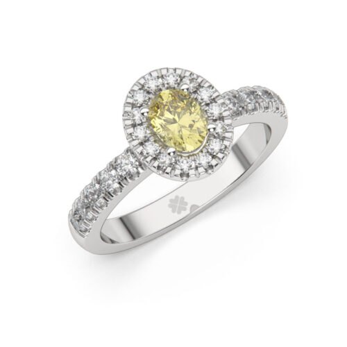 Anillo de Compromiso Halo Aria Yellow Platino