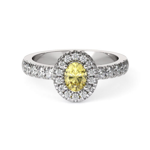 Anillo de Compromiso Halo Aria Yellow Oro Blanco 18kt
