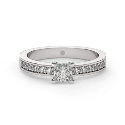 Anillo de Compromiso Solitario Asteri Oro Blanco 18kt