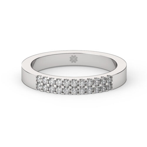 Anillo de Compromiso Cintillo Astra Oro Blanco 18kt Anillo de compromiso ASTRA en oro blanco 18k Fairmined o platino responsable 950 con diamante de 1 o 2 puntos originario de Canadá
