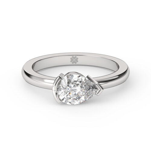 Anillo de Compromiso Solitario Auris Oro Blanco 18kt Anillo de compromiso AURIS en oro blanco 18k Fairmined o platino responsable 950 con diamante de laboratorio disponible en tamaños de 100, 150 o 200 puntos