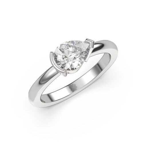 Anillo de Compromiso Solitario Auris Oro Blanco 18kt Anillo de compromiso AURIS en oro blanco 18k Fairmined o platino responsable 950 con diamante de laboratorio disponible en tamaños de 100, 150 o 200 puntos