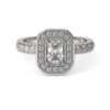 Anillo de compromiso Boreal en oro blanco 18k Fairmined o platino responsable 950 con diamante de 50 puntos originario de Canadá
