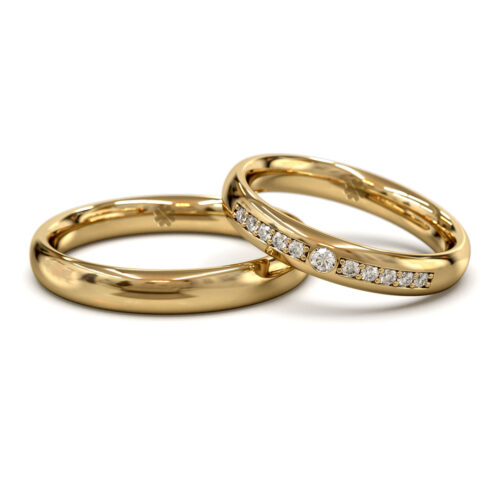 Argollas de Matrimonio Button Light Oro Miel 18kt Alternative view of Argollas de Matrimonio Button Light Oro Miel 18kt