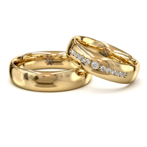 Argollas de Matrimonio Button Oro Miel 18kt Alternative view of Argollas de Matrimonio Button Oro Miel 18kt