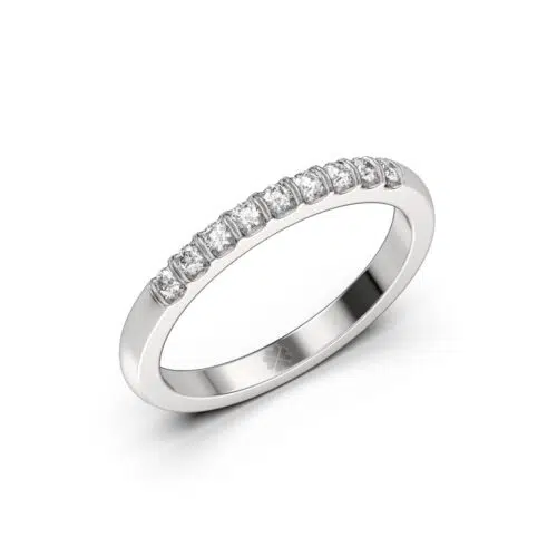 Anillo de compromiso CINIS en oro blanco 18k Fairmined o platino responsable 950 con diamante de 2 o 3 puntos originario de Canadá