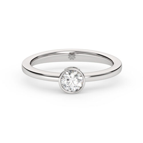 Anillo de Compromiso Solitario Cirene Oro Blanco 18kt Anillo de compromiso CIRENE en oro blanco 18k Fairmined o platino responsable 950 con diamante de laboratorio disponible en 30, 50 o 100 puntos