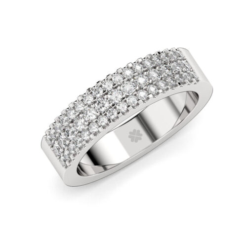 Anillo de compromiso CAELUM en oro blanco 18k Fairmined o platino responsable 950 con diamante de 2 puntos originario de Canadá