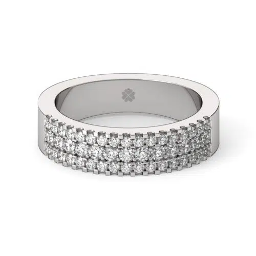 Anillo de compromiso CAELUM en oro blanco 18k Fairmined o platino responsable 950 con diamante de 2 puntos originario de Canadá