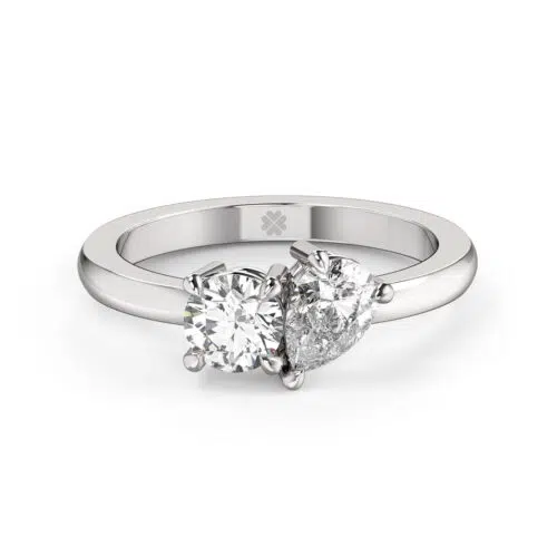 Anillo de compromiso CAPRYS en oro blanco 18k Fairmined o platino responsable 950 con diamante de 50, 100 o 150 puntos de origen en laboratorio