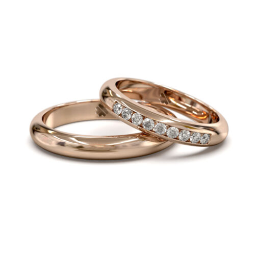 Argollas de Matrimonio Channel Oro Rosa 18kt Alternative view of Argollas de Matrimonio Channel Oro Rosa 18kt