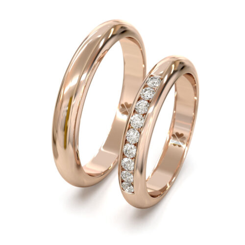 Argollas de Matrimonio Channel Oro Rosa 18kt Argollas de Matrimonio Channel Oro Rosa 18kt