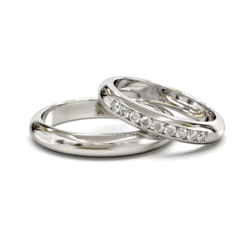 Argollas de Matrimonio Channel W Oro Blanco 18kt o Platino Alternative view of Argollas de Matrimonio Channel W Oro Blanco 18kt o Platino