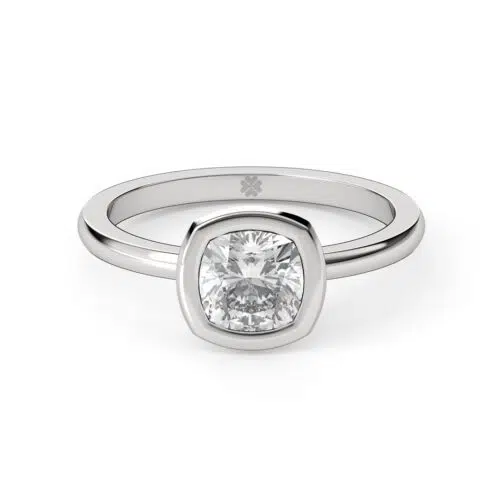 Anillo de compromiso CIBELES en oro blanco 18k Fairmined o platino responsable 950 con diamante de 100, 150 o 200 puntos de origen en laboratorio