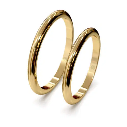 Argollas de Matrimonio Modelo Ingles Oro Miel 18kt