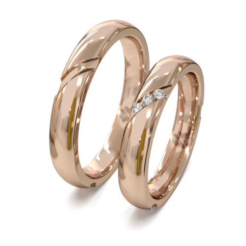 Argollas de Matrimonio Classique Rainbow Oro Rosa 18kt Argollas de Matrimonio Classique Rainbow Oro Rosa 18kt