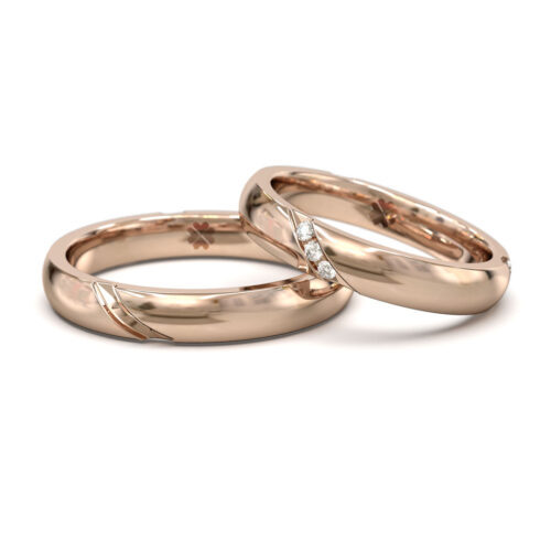 Argollas de Matrimonio Classique Rainbow Oro Rosa 18kt Alternative view of Argollas de Matrimonio Classique Rainbow Oro Rosa 18kt