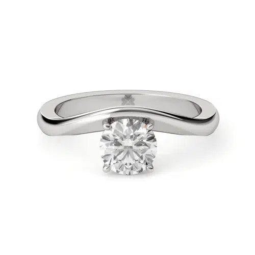 Anillo de compromiso COSMOS en oro blanco 18k Fairmined o platino responsable 950 con diamante de 100, 150 o 200 puntos de origen en laboratorio