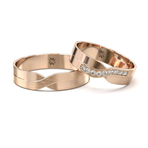 Argollas de Matrimonio Cross Cerrada Oro Rosa 18kt Alternative view of Argollas de Matrimonio Cross Cerrada Oro Rosa 18kt