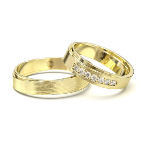 Argollas de Matrimonio Cross Esmerilada Oro Amarillo 18kt Alternative view of Argollas de Matrimonio Cross Esmerilada Oro Amarillo 18kt