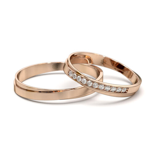 Argollas de Matrimonio Cross Lite Oro Rosa 18kt Alternative view of Argollas de Matrimonio Cross Lite Oro Rosa 18kt