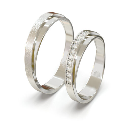 Argollas de Matrimonio Cross Plana W Oro Blanco 18kt o Platino Argollas de Matrimonio Cross Plana W Oro Blanco 18kt o Platino