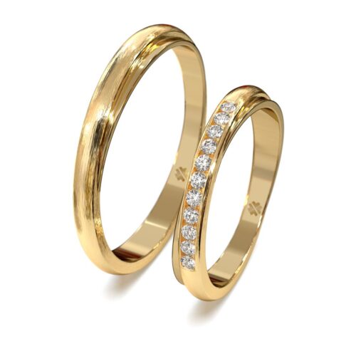 Argollas de Matrimonio Cross Round Oro Miel 18kt Argollas de Matrimonio Cross Round Oro Miel 18kt