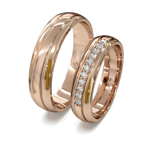Argollas de Matrimonio Double Wave Oro Rosa 18kt Argollas de Matrimonio Double Wave Oro Rosa 18kt