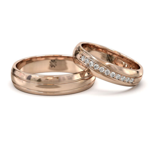 Argollas de Matrimonio Double Wave Oro Rosa 18kt Alternative view of Argollas de Matrimonio Double Wave Oro Rosa 18kt