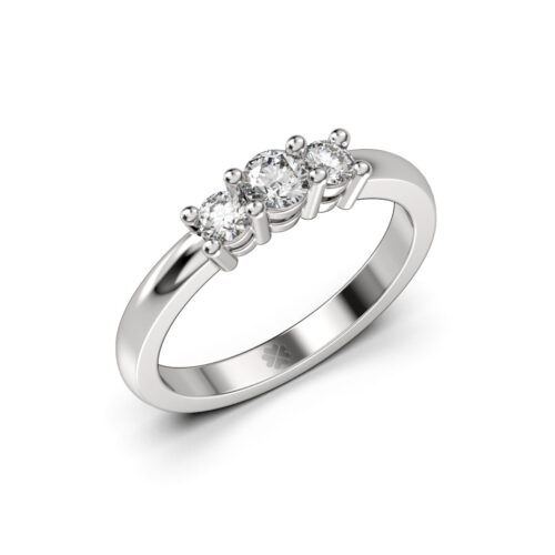 Anillo de Compromiso Tricillo Ember Oro Blanco 18kt Anillo de compromiso EMBER en oro blanco 18k Fairmined o platino responsable 950 con diamante de 20 o 30 puntos originario de Canadá