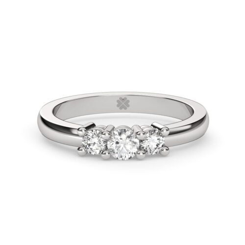 Anillo de Compromiso Tricillo Ember Oro Blanco 18kt Anillo de compromiso EMBER en oro blanco 18k Fairmined o platino responsable 950 con diamante de 20 o 30 puntos originario de Canadá