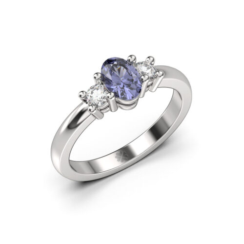 Anillo de Compromiso Tricillo Ember Blue Platino