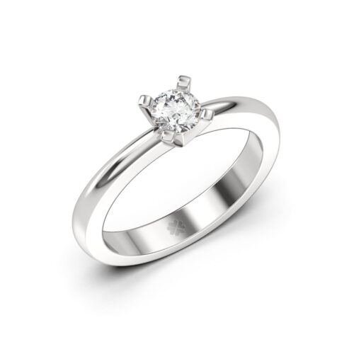 Anillo de Compromiso Solitario Exuris Oro Blanco 18kt Anillo de compromiso EXURIS en oro blanco 18k Fairmined o platino responsable 950 con diamante de 30 o 40 puntos originario de Canadá